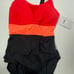 Nike Swim Women's Poly Core Chest Support Racerback One Piece Melon/black Size L