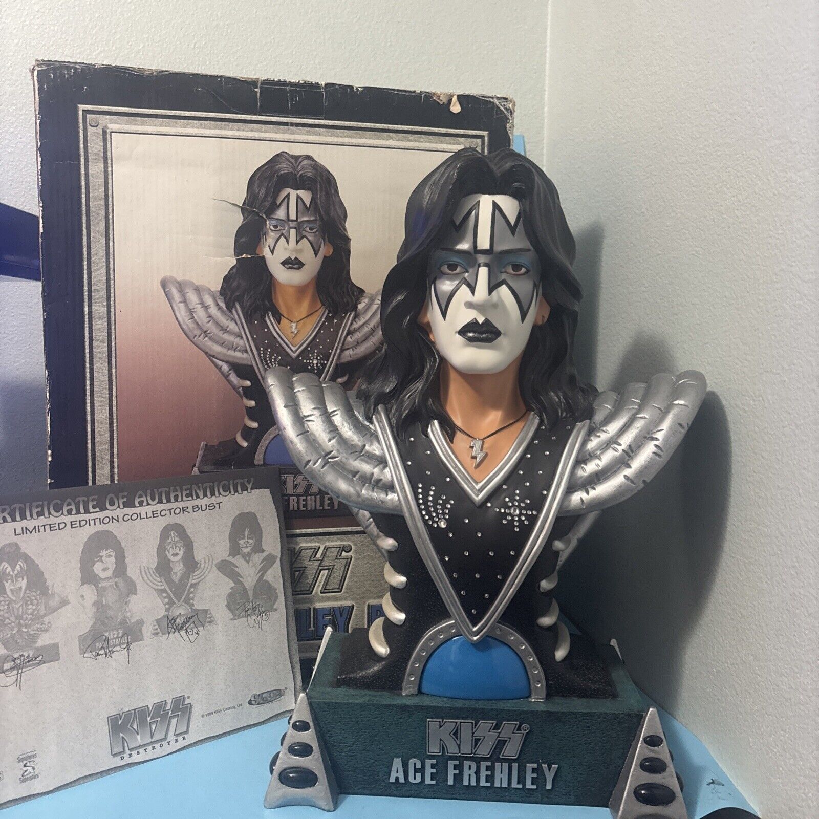 KISS Rock Band Destroyer Bust 1999 Spencers Exclusive Ace Frehley BOX & COA