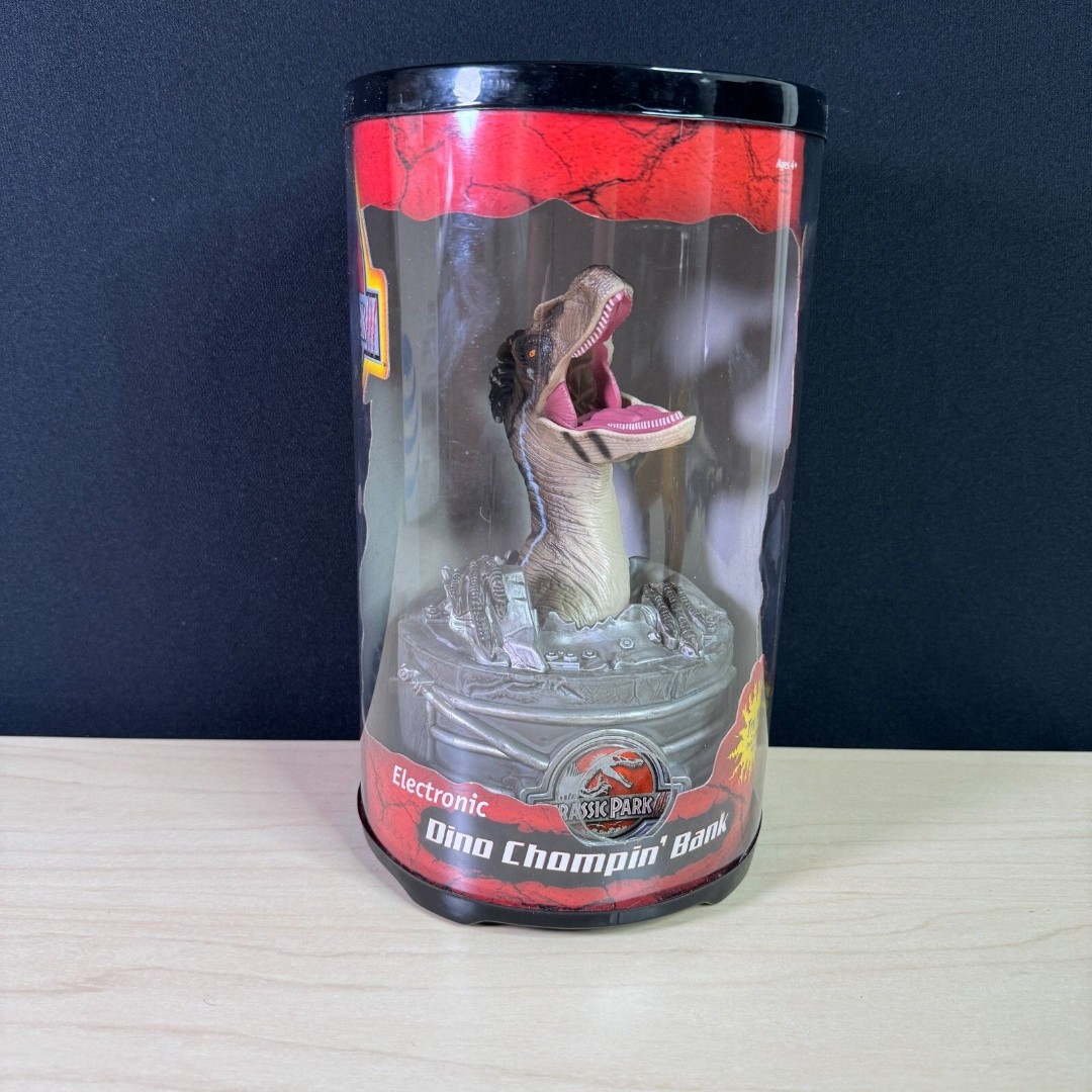 JURASSIC PARK III Vintage Electronic Dino Chompin' Bank 2001 SUPER RARE! HTF!