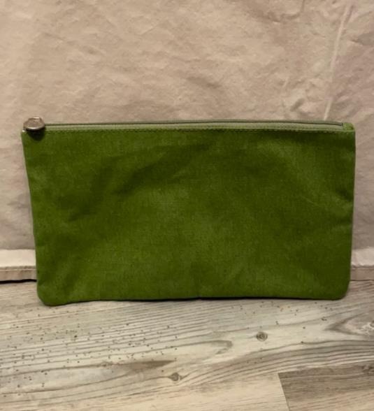 Green make up bag zip style