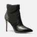 Michael Kors Black Leather Umma & Scuba Stiletto Pointy Ankle Boots with Zipper