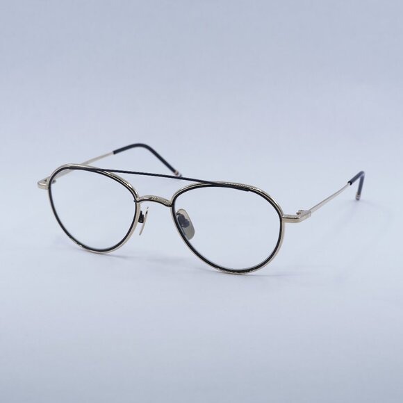 New Thom Browne TB109 AGLDBLK Eyeglasses - Gold/Black Frame 53mm