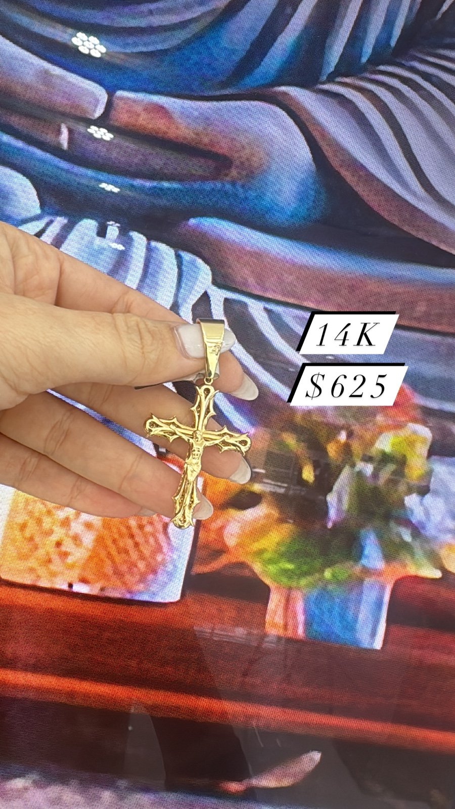 Gold cross charm
