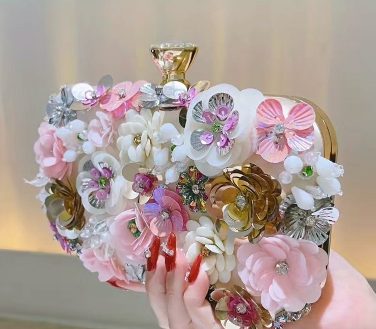Beautiful 3D party clutch bag
