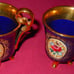 HALBACH GESCHENKE COBALT BLUE & GOLD TEA OR CHOCOLATE DEMITASSE 7 PC SET GERMANY