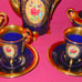 HALBACH GESCHENKE COBALT BLUE & GOLD TEA OR CHOCOLATE DEMITASSE 7 PC SET GERMANY