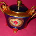 HALBACH GESCHENKE COBALT BLUE & GOLD TEA OR CHOCOLATE DEMITASSE 7 PC SET GERMANY