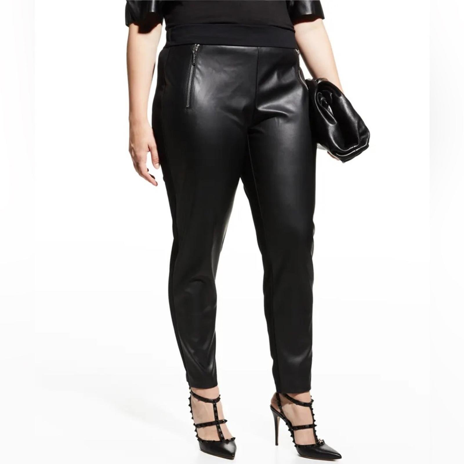Michael Kors Zip-Pocket High Rise Skinny Leg Pull-On Pants in Black Size 2X NWT