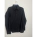 HUGO BOSS Dress Shirt Men Large Black Stripe On Black Button-Up Spread Collar