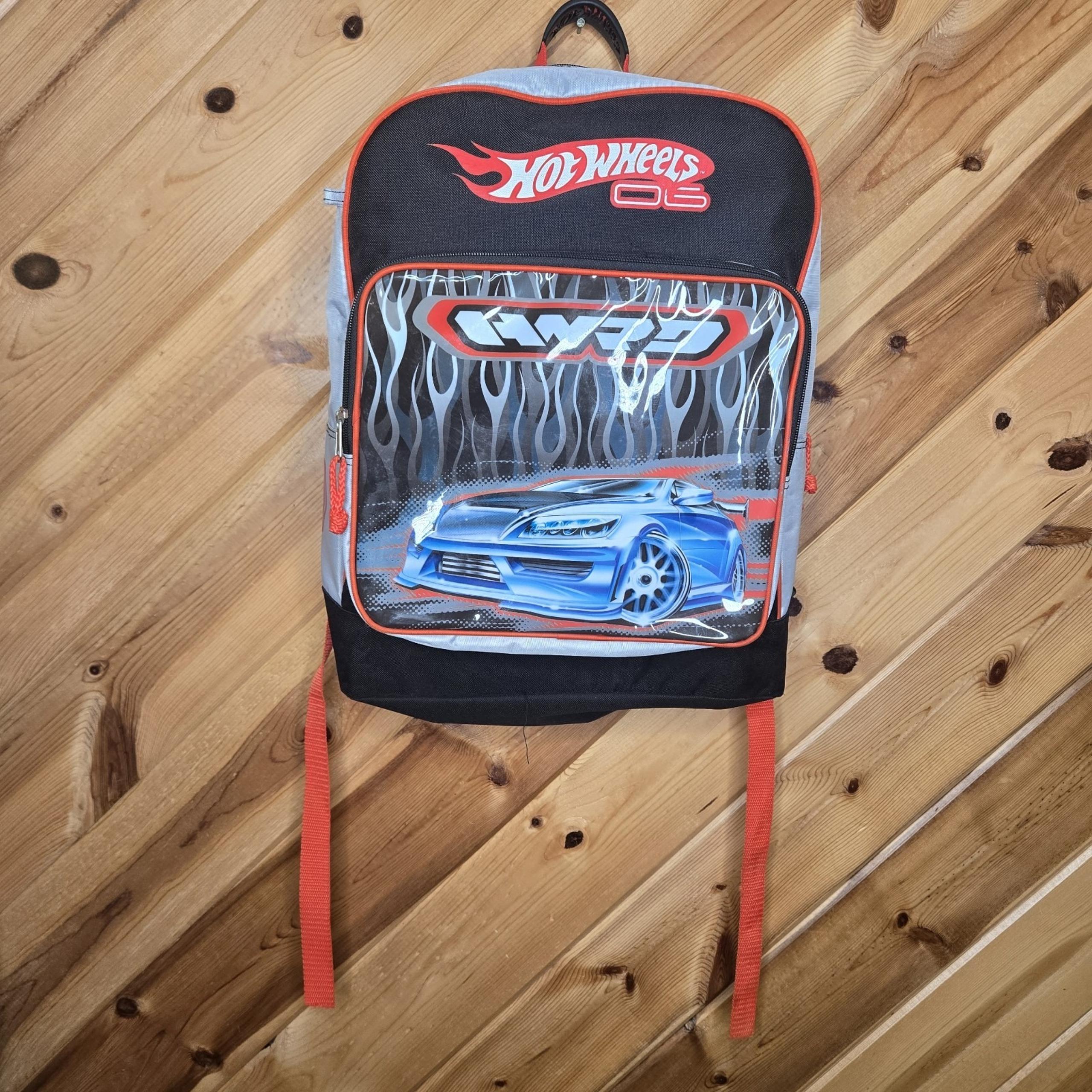 Vtg Y2K Hotwheels Mattel 2006 Kids Backpack 17" Two Poackets Clean