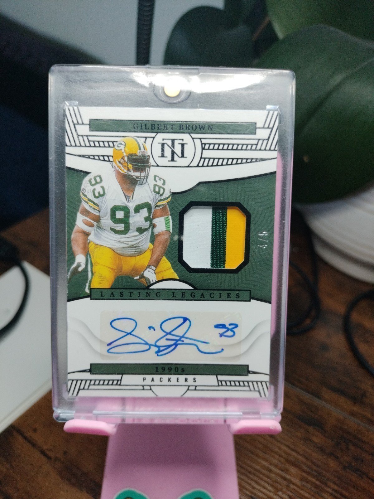 Gilbert Grave Digger Brown Packers Legend Auto-Sssp 4/5 triple color patch