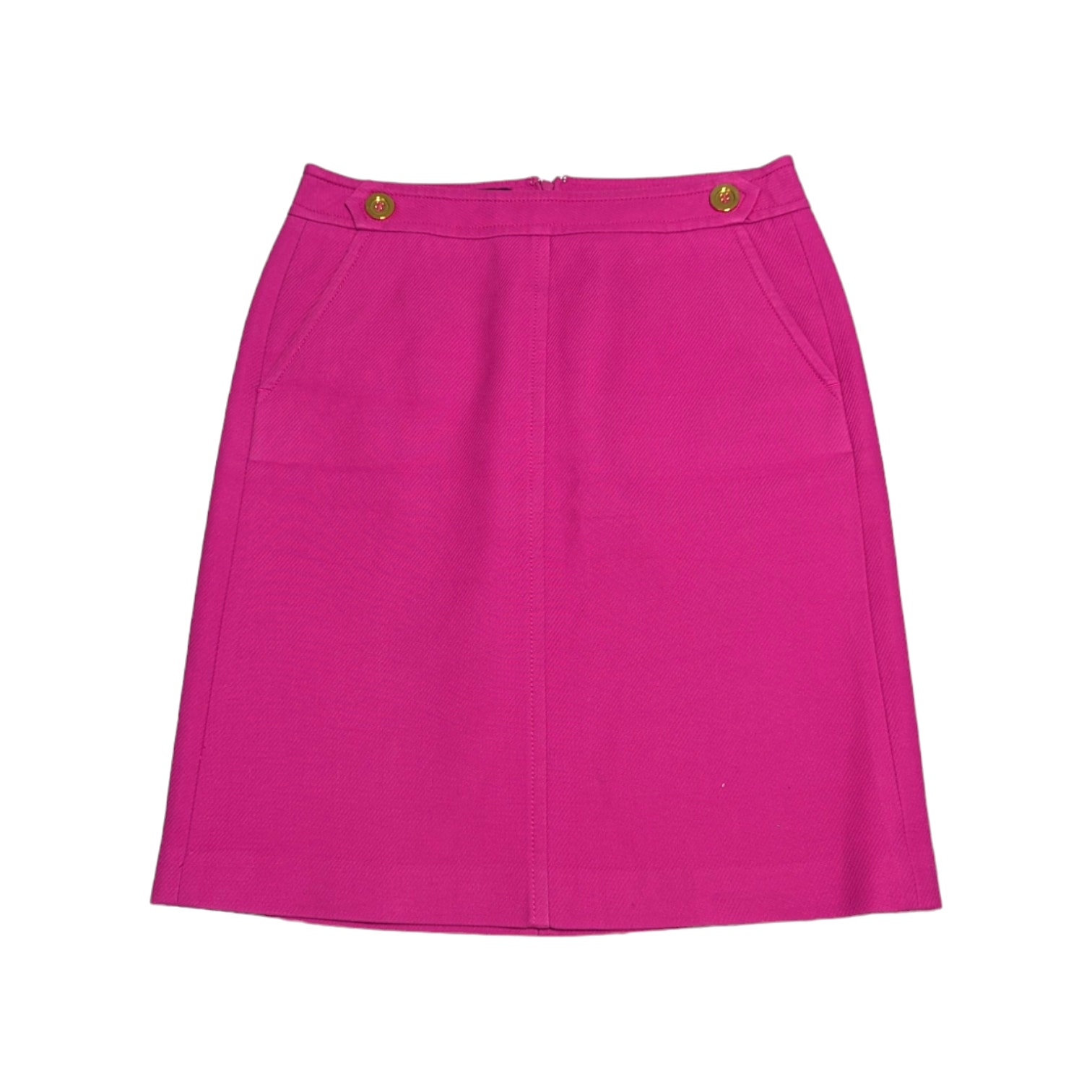 Talbots Hot Pink Pencil Skirt A Line Preppy Academia School Womens 4 Twill Gold