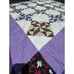 Vintage Handmade Quilt Pinwheels Unique Colorful Purple Cotton Blends Nice!