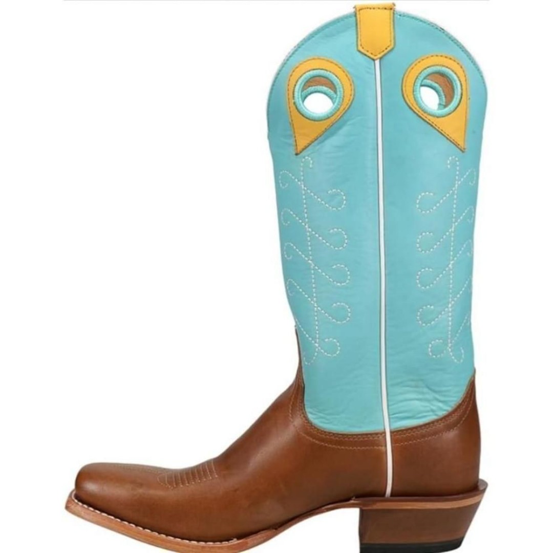 NEW Justin Boots Hattie Turquoise Brown Leather Cowgirl Western Boots Snip Toe S