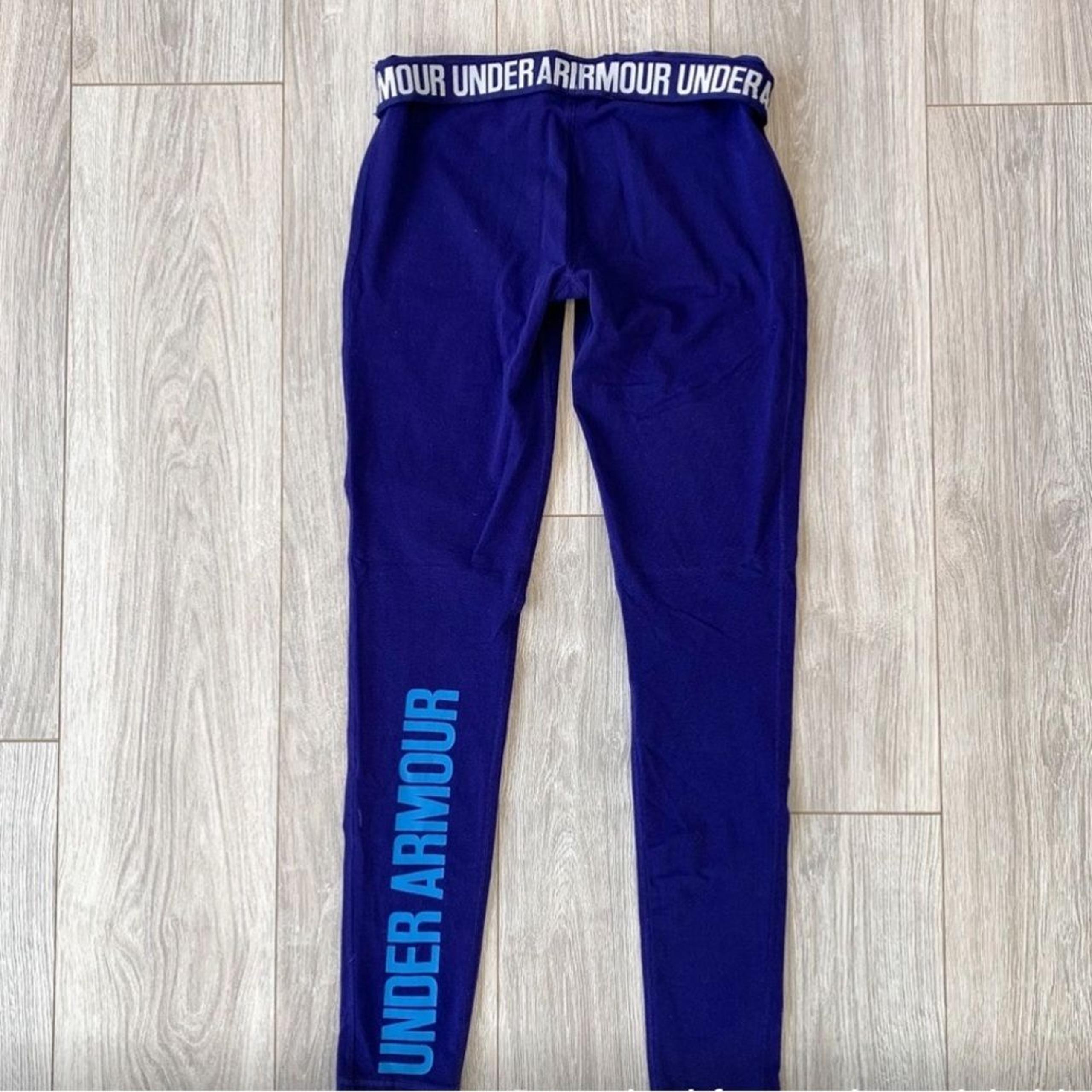 Under Armour Blue/purple Foldover women's yoga running Leggings size small