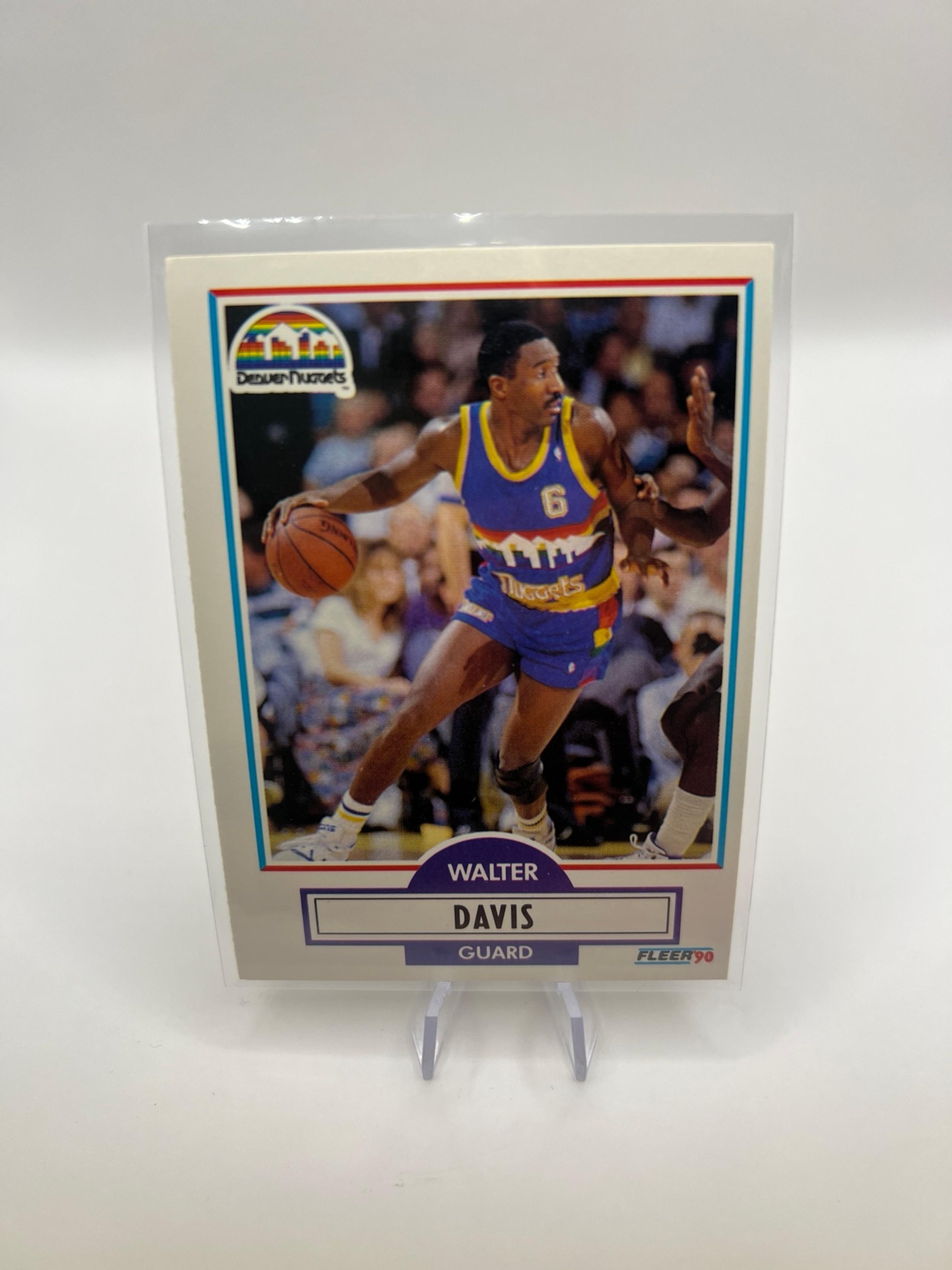 1990 #47 Walter Davis Basketball Trading Card Denver Nuggets NM - Fleer