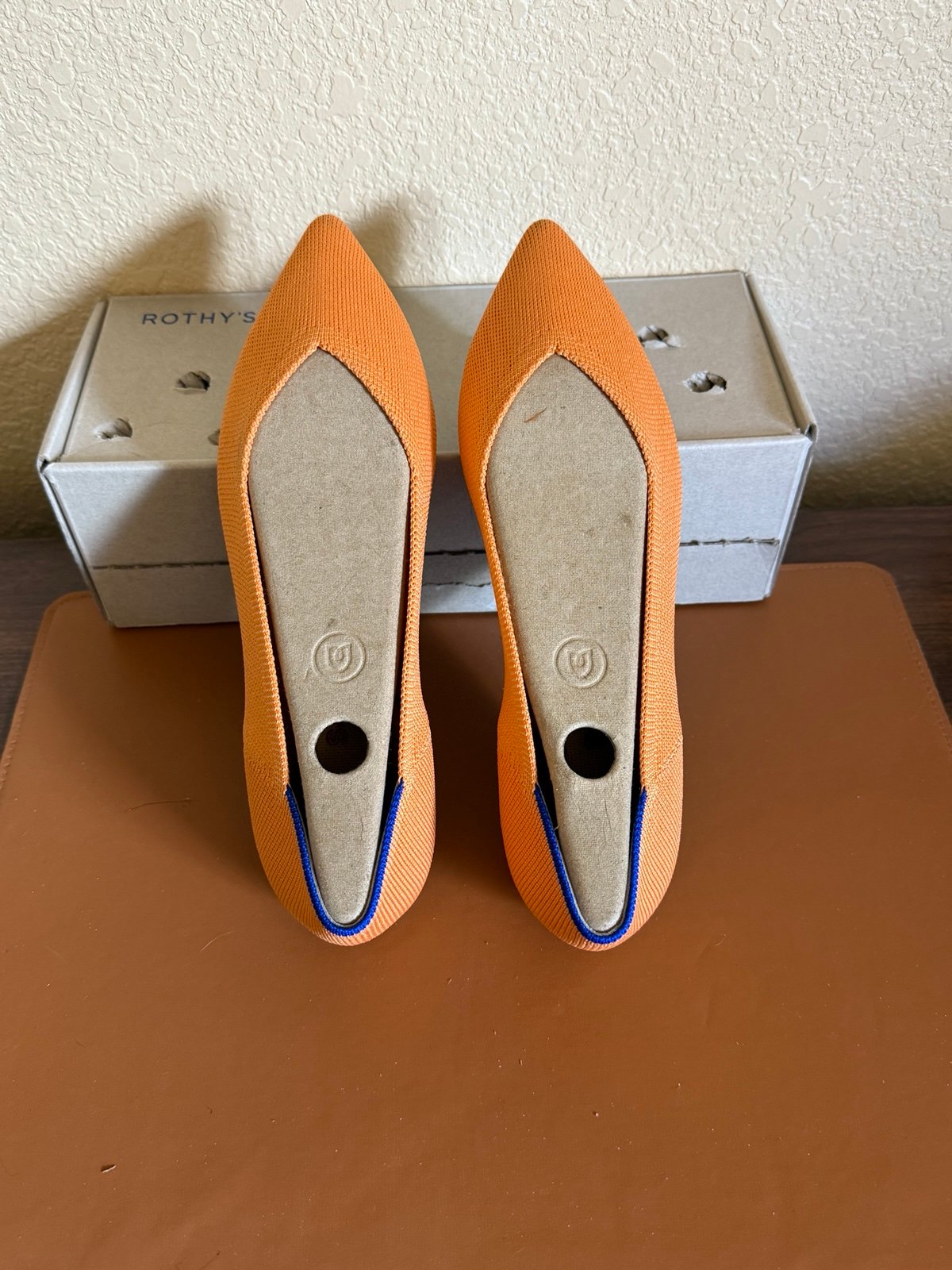 Rothy’s the Point Tangerine Orange Flats size 8