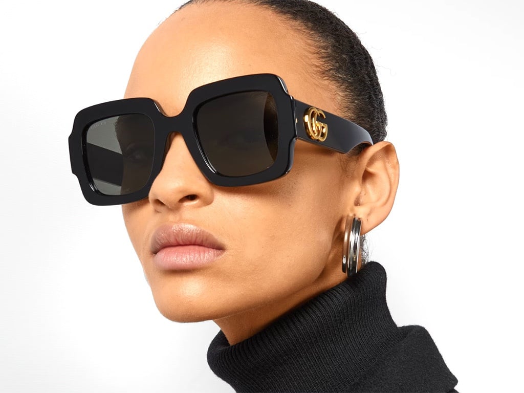 NEW GUCCI GG1547S 001 SQUARE BLACK GREY WOMEN SUNGLASSES GUCCI