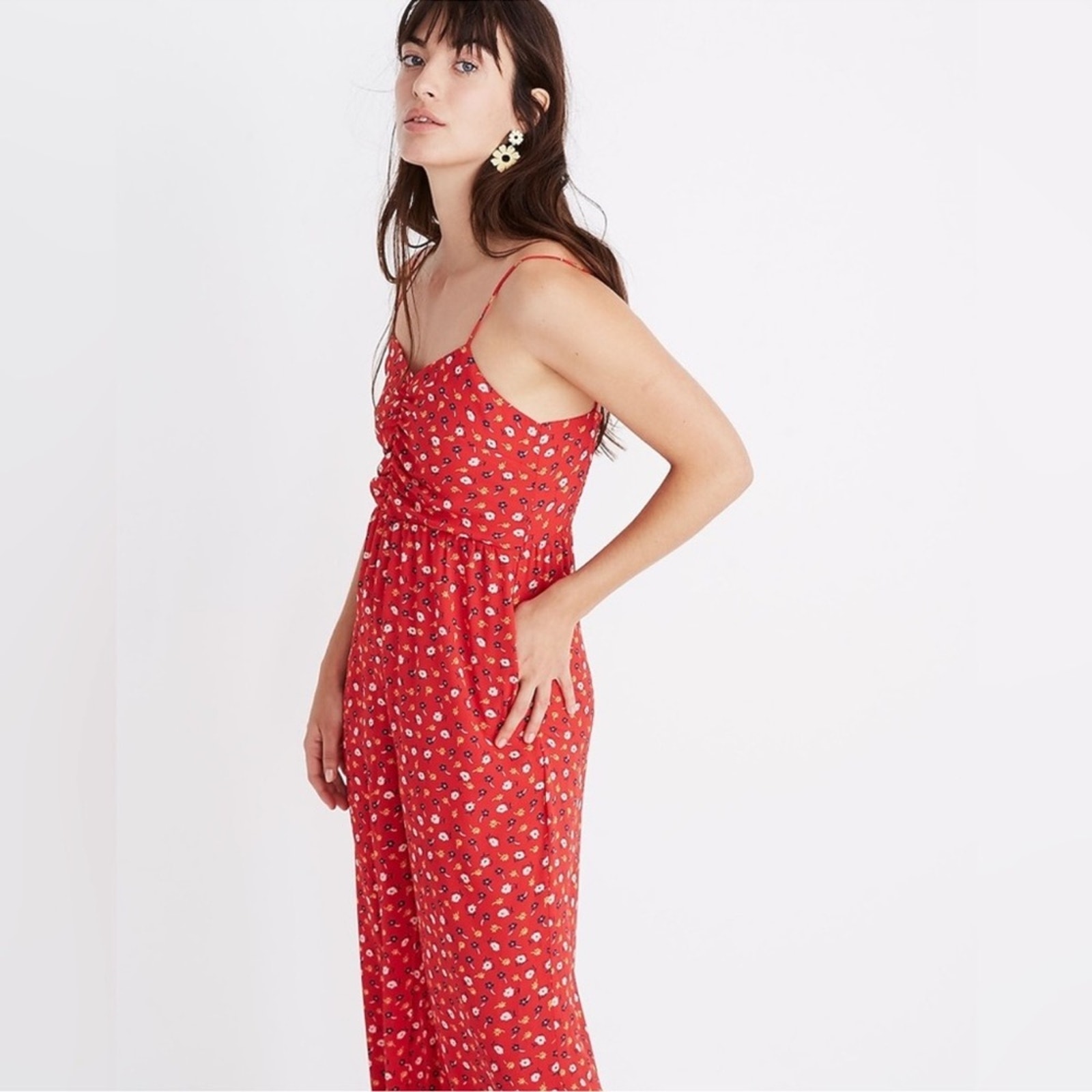 Madewell | Ruched Wide-Leg Jumpsuit in Prairie Posies