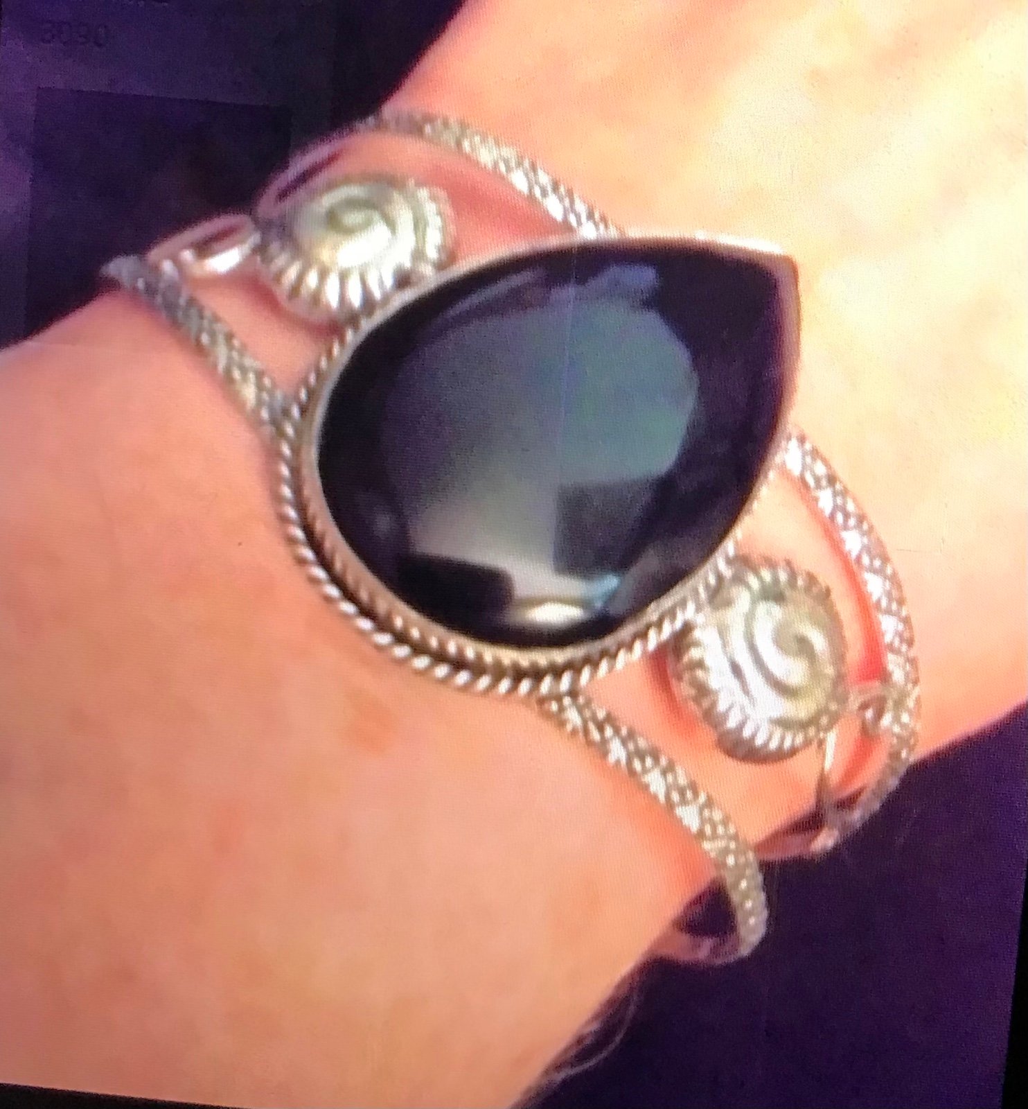 Black Onyx 925 Sterling Silver Cuff Bracelet