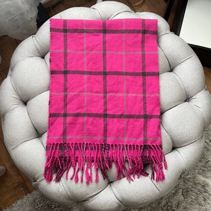 No Brand 100% Cashmere Made in England Plaid Scarf
