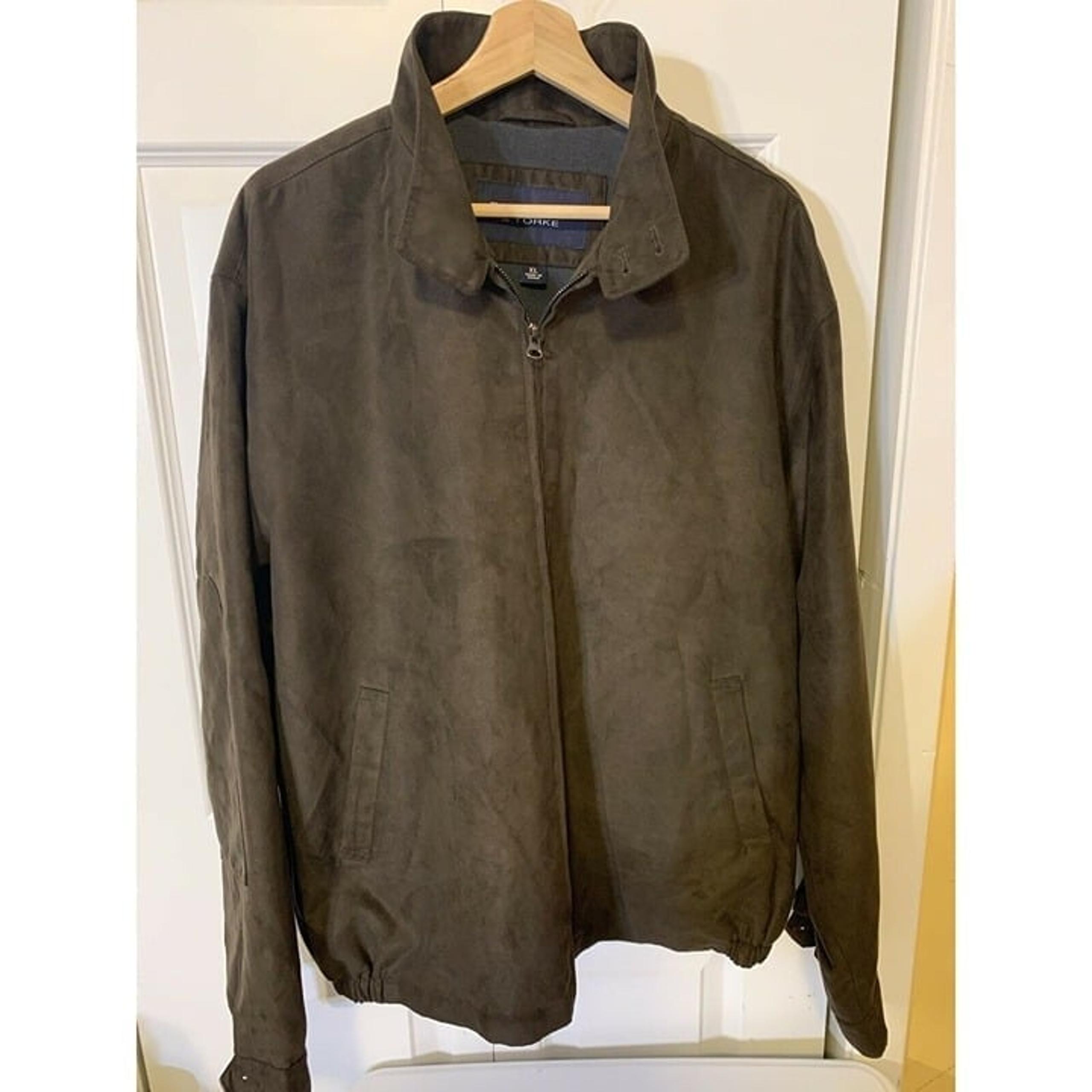 Roundtree & Yorke Men’s Sz XL Brown Lined Jacket Coat Pockets Full Zip
