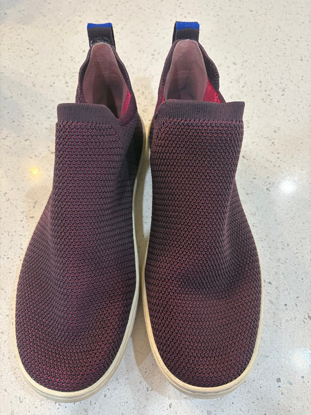 Rothy's Plum Chelsea Ankle Boots Women's Slip On Sneakers High Top Size 9.5W