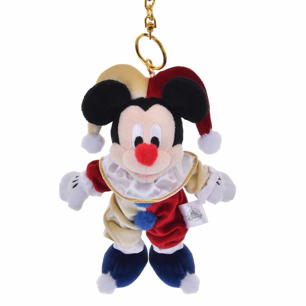 Japan Disney Pierrot Costume Mickey Mouse Plush Keychain