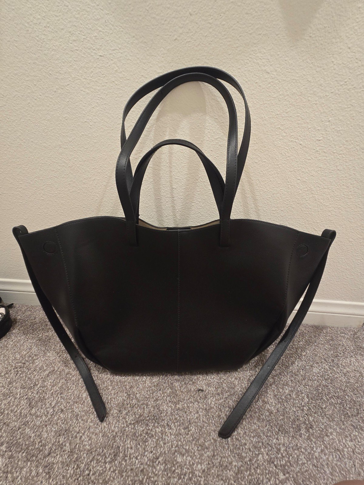 Black tote bag large size