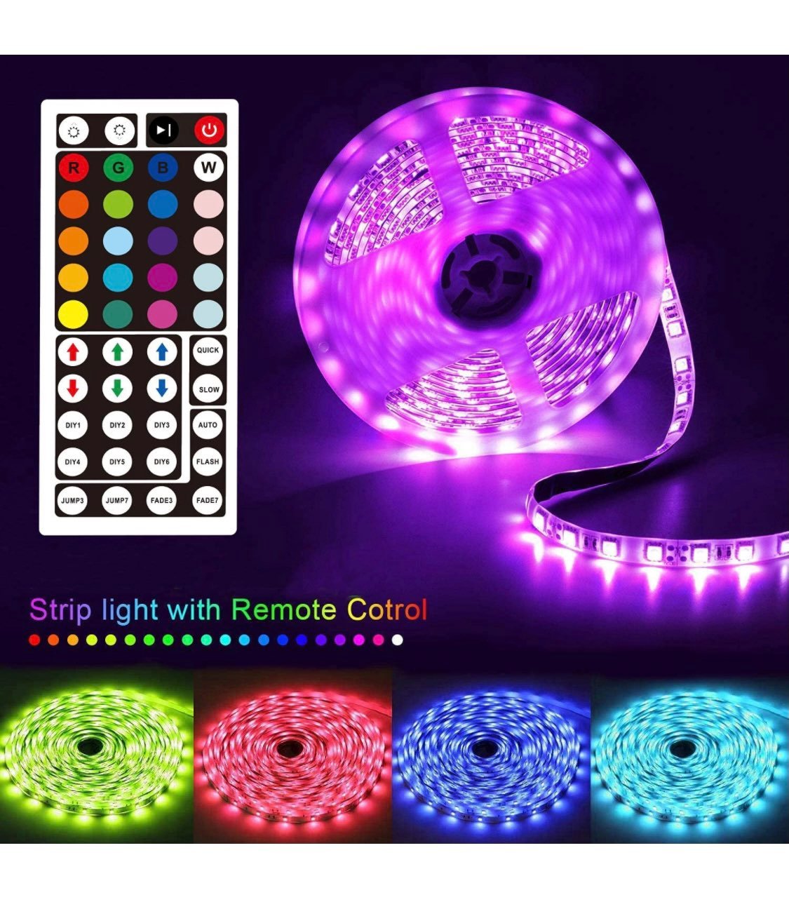 90Ft Waterproof RGB Color Changing Led Light Strips SMD 5050 LED Strips with Rem