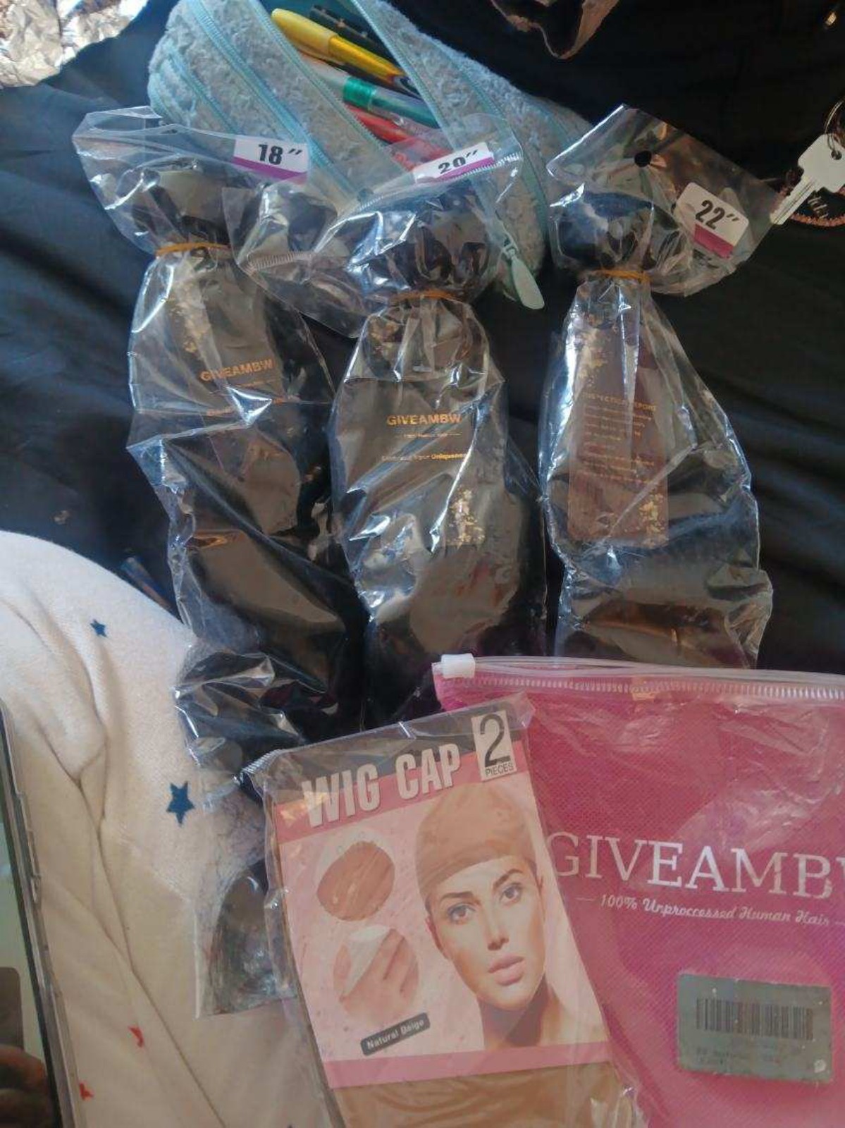 GIVEAMBW 100% Unprossesed human hair bundles 18 •20 •22