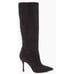 Larroude Knee High Boots Black Suede Size 10 Pointed Toe High Heel Leather Sole