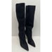 Larroude Knee High Boots Black Suede Size 10 Pointed Toe High Heel Leather Sole