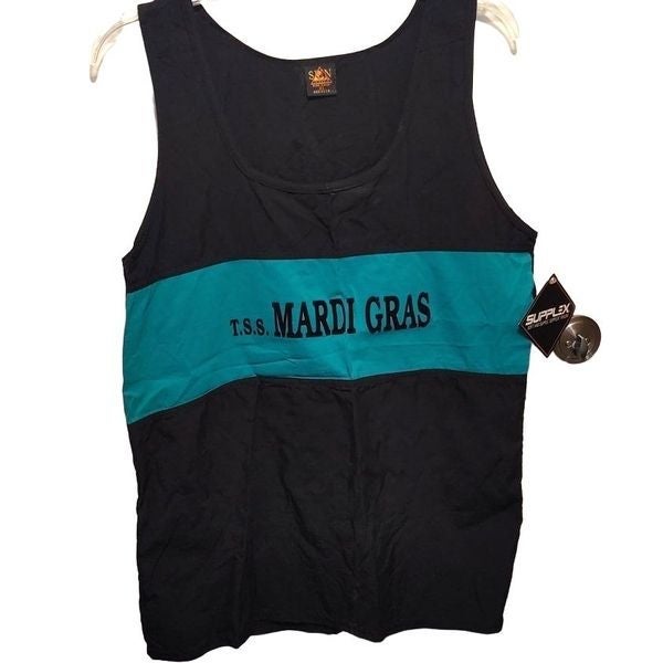 Mardi Gras Tank Top by Sun Triangle Miami Florida Made in the USA Size XL