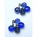Vintage Vogue Blue Crystal Glass Earrings