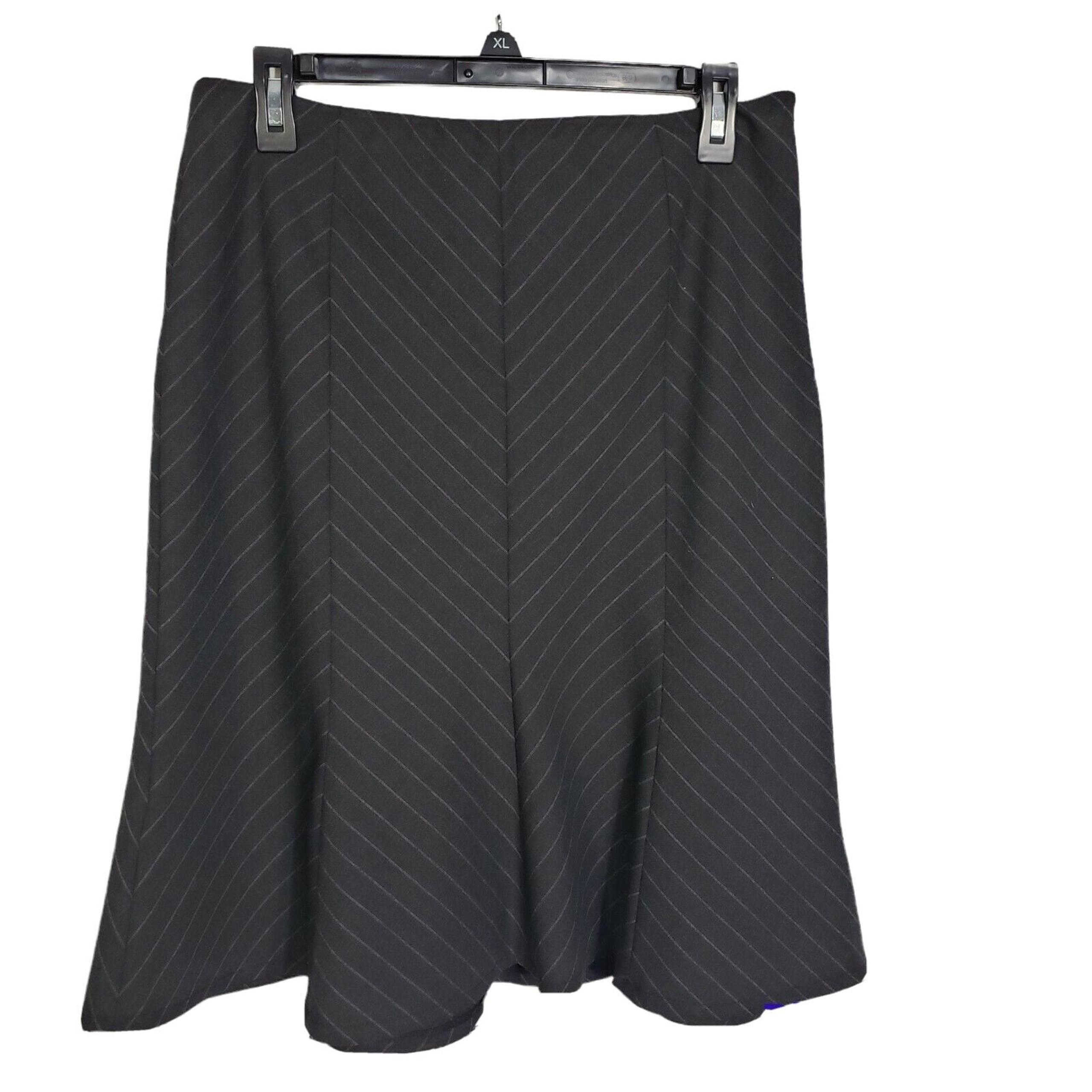 The Limited Stretch Womens Skirt Size 10 Knee Length A Line Wool Blend Black