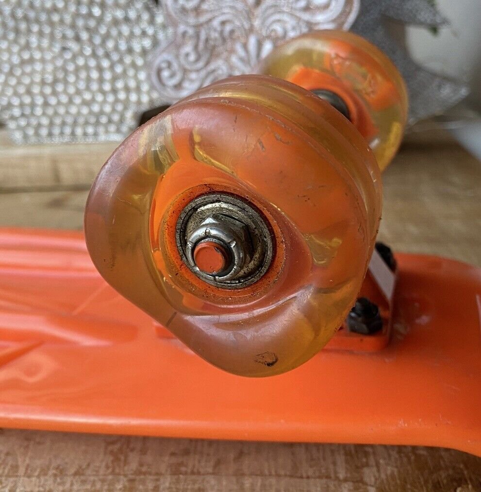 Skatro Mini Cruiser Skateboard. 22 x 6inch Penny Board orange w/ Shark Wheels