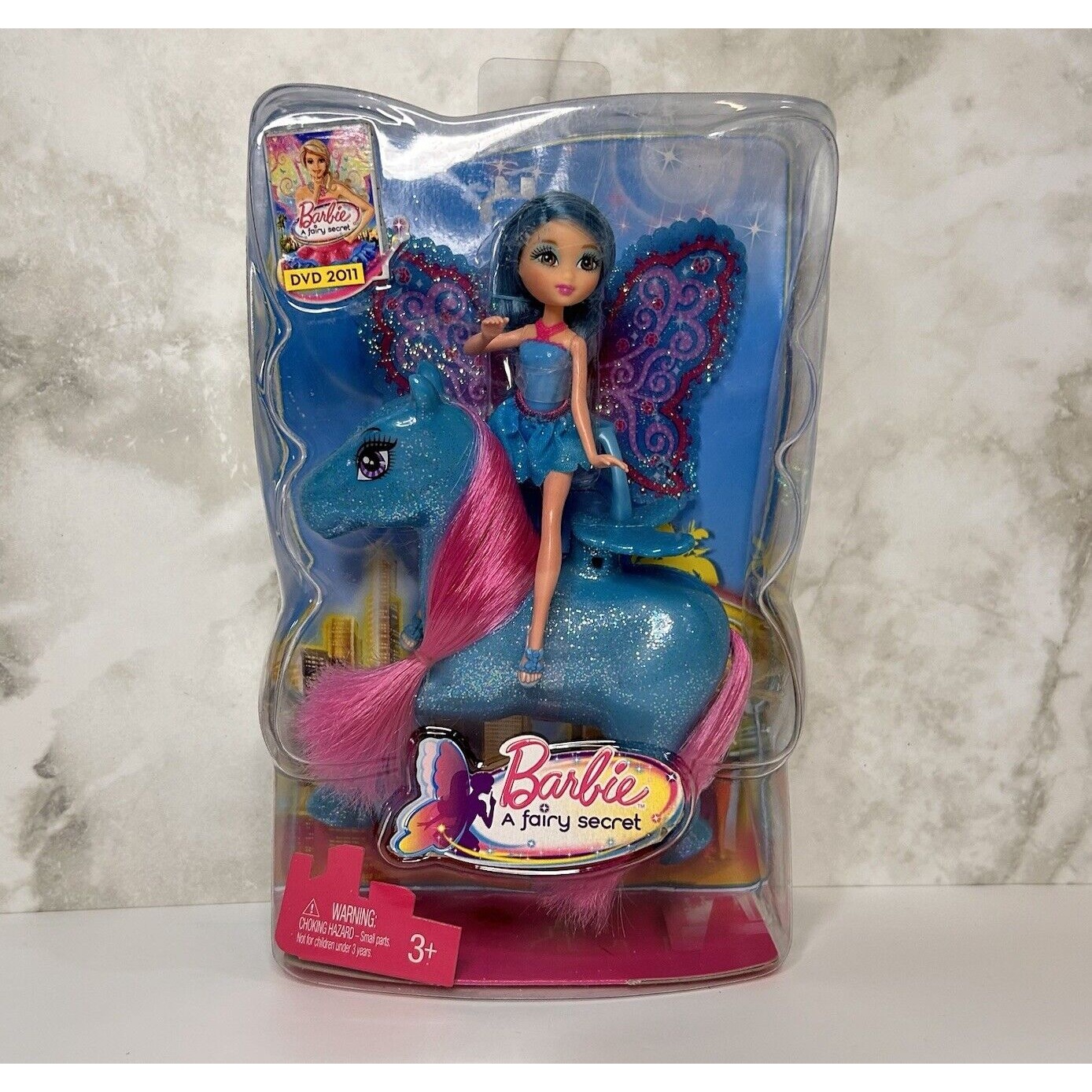 Mattel 2010 Barbie A Fairy Secret Small Fairy Doll With Blue Sparkly Pony
