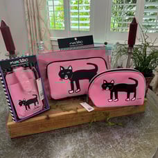 MARC TETRO PINK CAT MAKE-UP BAGS, PHONE CROSSBODY BUNDLE