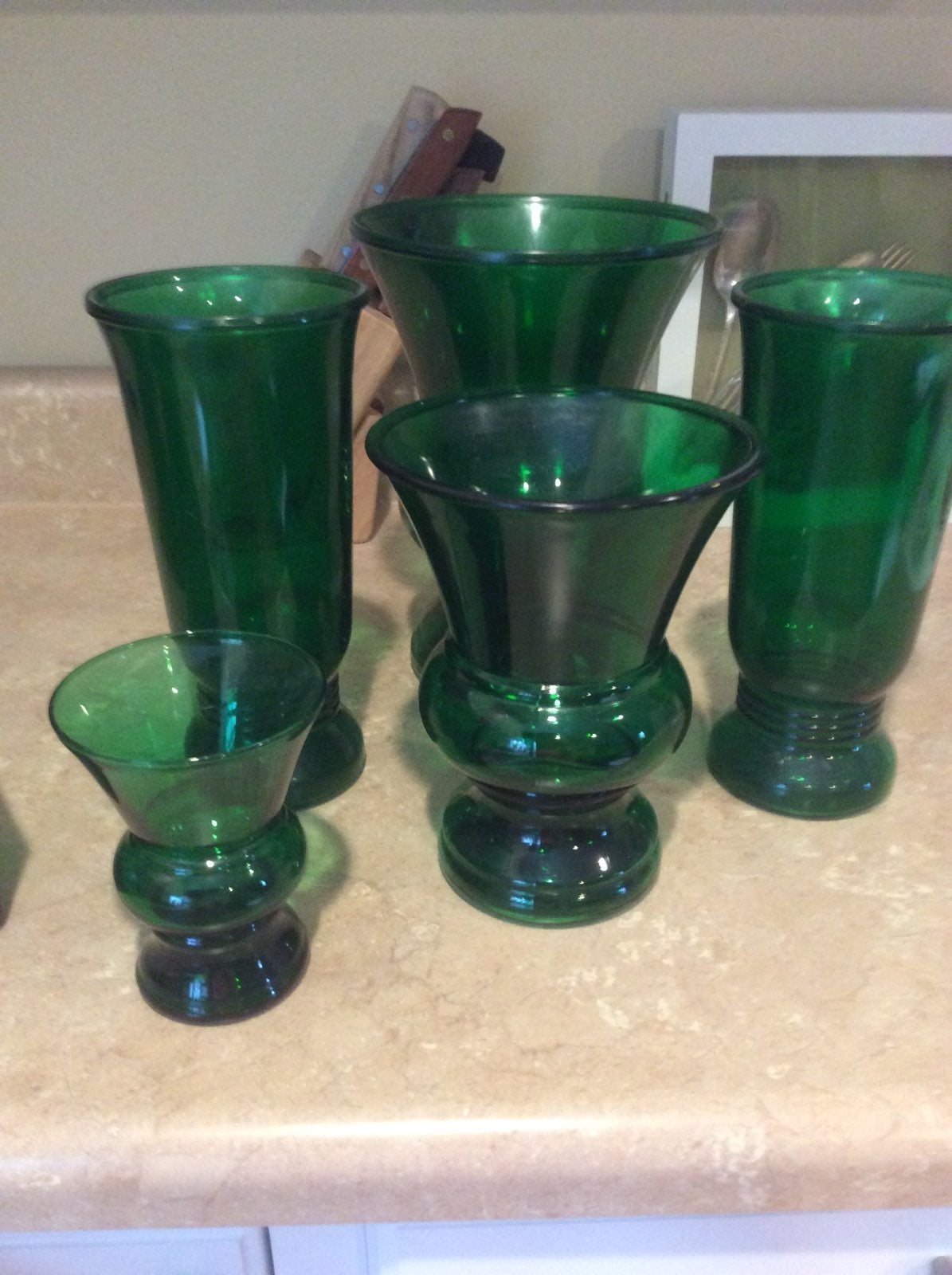 Forest Green Napco Vases