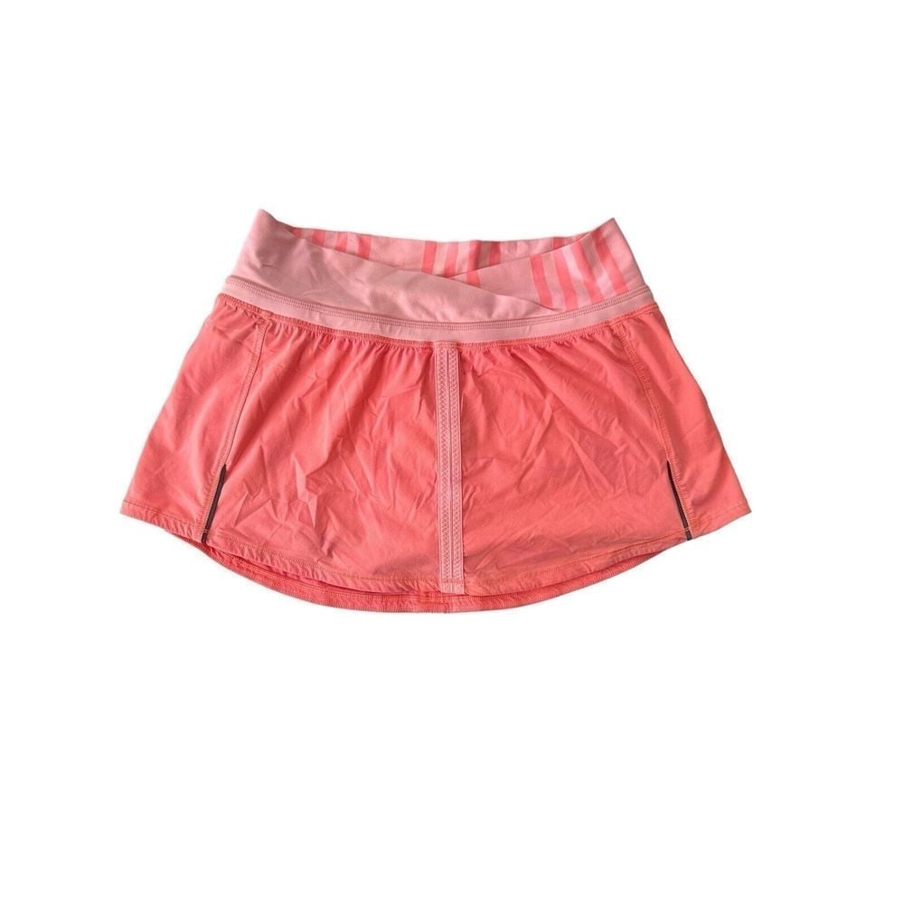 Lululemon Skirt Shorts Women's Size 4 Run Orange Bleached Coral Pink Stretch