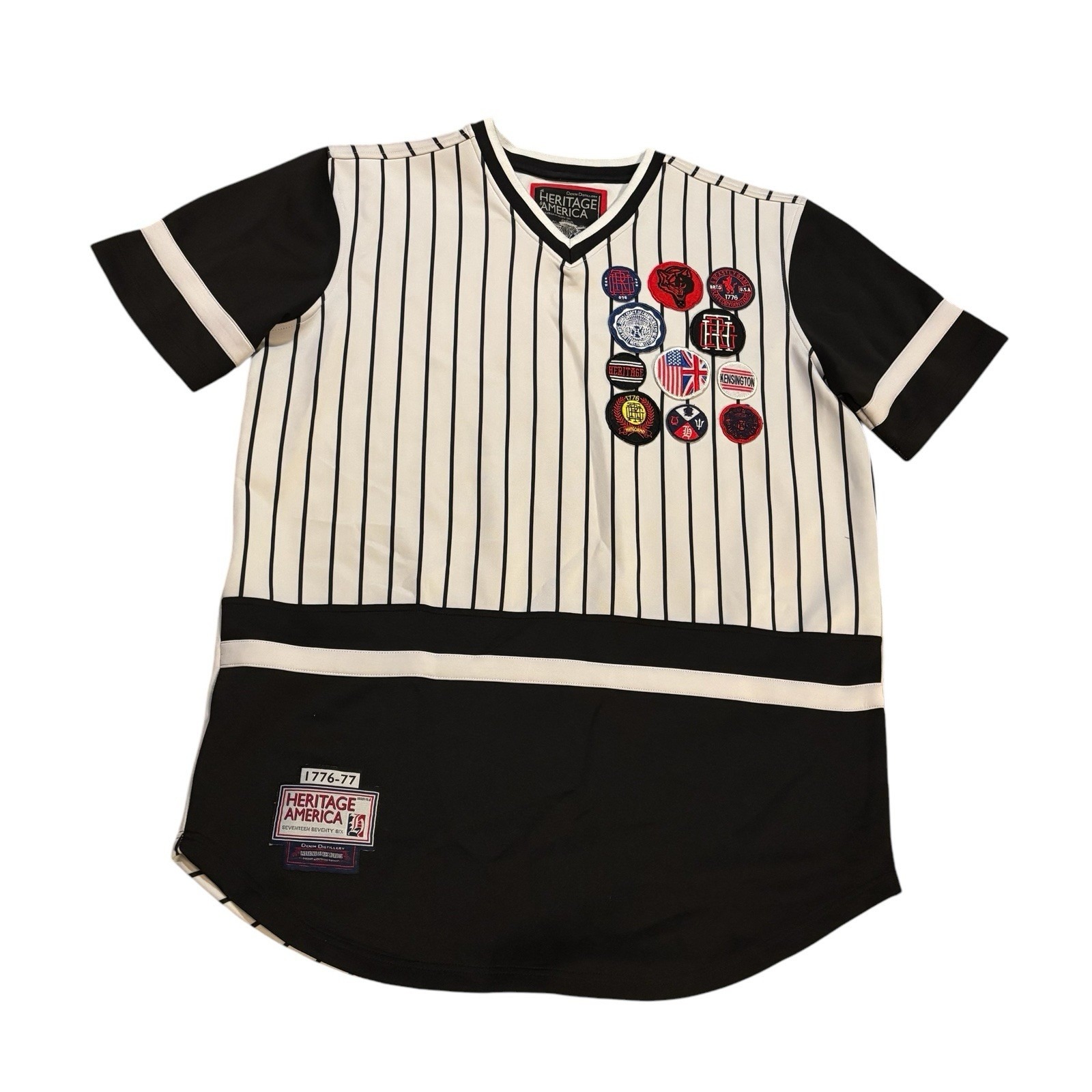 HERITAGE by America 1776 Baseball Jersey Eleven Patches Size XL USA