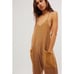 Free People FP One Frankie Jumpsuit Rubber Mustard Waffle Knit Medium M NEW