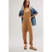 Free People FP One Frankie Jumpsuit Rubber Mustard Waffle Knit Medium M NEW