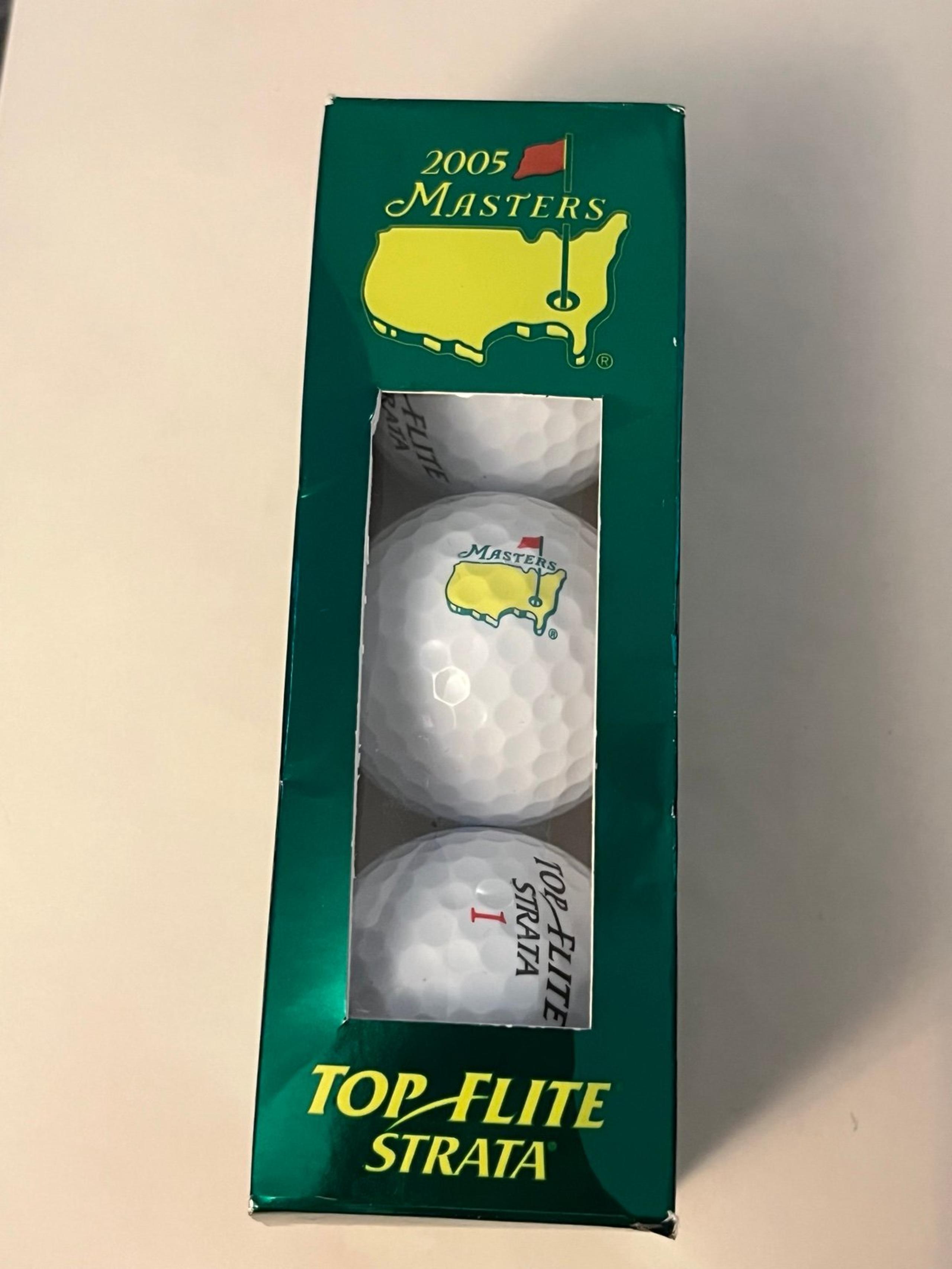 THE MASTERS 2005 TOP FLITE STRATA GOLF BALLS Set Of 3 Augusta National PGA Tour