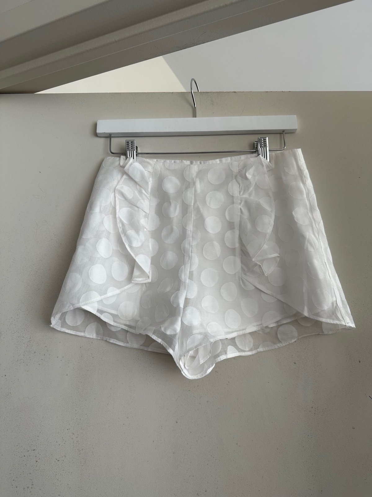 Line & Dot Polka Dot Ruffle Shorts