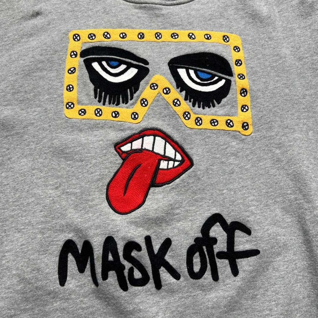 Haculla Mask Off Crewneck Sweatshirt Large Gray Rare HTF Streetwear