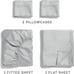 4 Pieces Sheet Set Queen Silver Gray