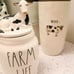 Rae Dunn FARM LIFE Ceramic Canister w/ Cow Topper NEW! ~Dunn Collectible Decor~
