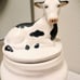 Rae Dunn FARM LIFE Ceramic Canister w/ Cow Topper NEW! ~Dunn Collectible Decor~
